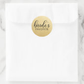 Elegant BRIDE's LIEBLINGSGünstler für Hochzeiten Runder Aufkleber (Tasche)