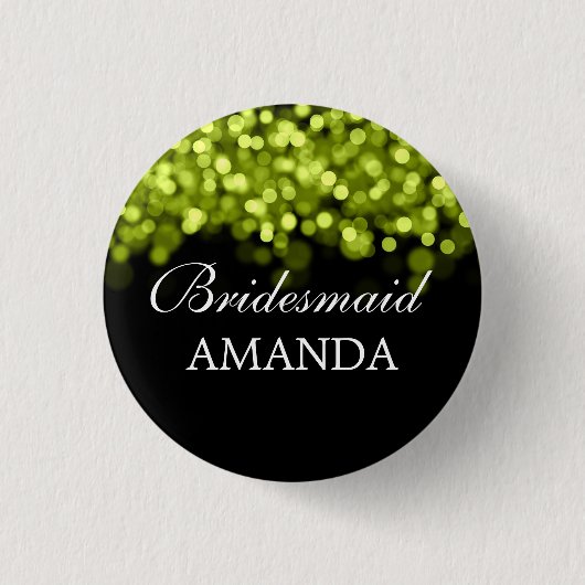 Elegant Bridesmaid favorisiert grüne Lichter Button (Vorderseite)