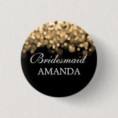 Elegant Bridesmaid Gefallen Gold Lights Button (Vorderseite)