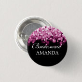Elegant Bridesmaid Gefallen Pink Lights Button (Vorne & Hinten)