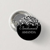 Elegant Bridesmaid Gefallen Silberleuchten Button (Vorne & Hinten)