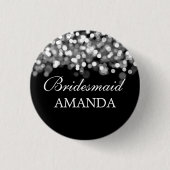 Elegant Bridesmaid Gefallen Silberleuchten Button (Vorderseite)