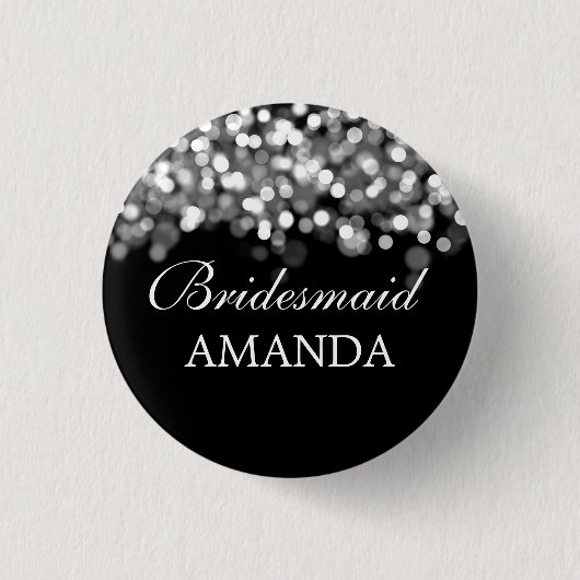 Elegant Bridesmaid Gefallen Silberleuchten Button (Vorderseite)