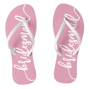 Elegant Bridesmaid Hochzeitkalligrafie Flip Flops Badesandalen