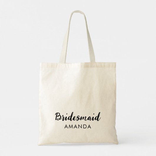 Elegant Bridesmaid Hochzeitsskript-Gastgeschenk Tragetasche (Rückseite)