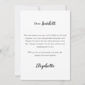 Elegant Bridesmaid Proposal Photo Card Einladung (Rückseite)