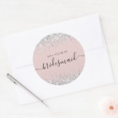 Elegant Bridesmaid Vorschlag Glitzer confetti Runder Aufkleber (Umschlag)
