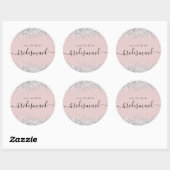 Elegant Bridesmaid Vorschlag Glitzer confetti Runder Aufkleber (Blatt)