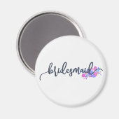 Elegant Bridesmaid Wedding Calligraphy Magnet (Vorderseite/Rückseite)
