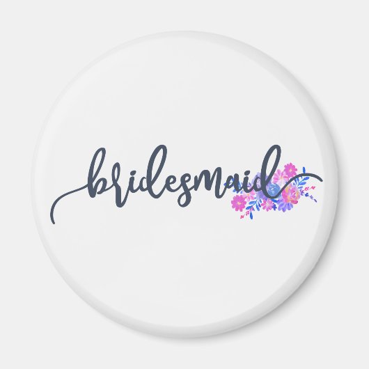 Elegant Bridesmaid Wedding Calligraphy Magnet (Vorne)