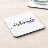 Elegant Bridesmaid Wedding Calligraphy | UNTERSETZ Getränkeuntersetzer (Linke Seite)
