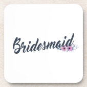 Elegant Bridesmaid Wedding Calligraphy | UNTERSETZ Getränkeuntersetzer (Vorderseite)