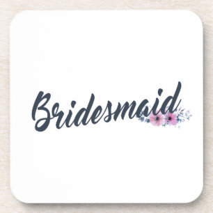 Elegant Bridesmaid Wedding Calligraphy   UNTERSETZ Getränkeuntersetzer