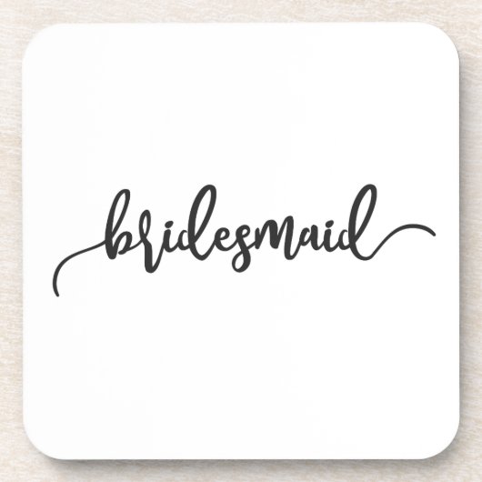 Elegant Bridesmaid Wedding Calligraphy | UNTERSETZ Getränkeuntersetzer (Vorderseite)