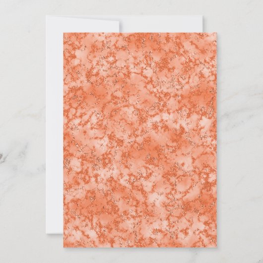 ELEGANT BRIGHT APRICOT DIAMOND BIRTHDAY PARTEI EINLADUNG (Rückseite)