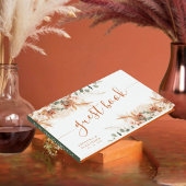 Elegant Bright Boho Terracotta Script Wedding Gästebuch