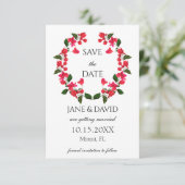 Elegant Bright Bougainvillea Save the Date Card (Stehend Vorderseite)