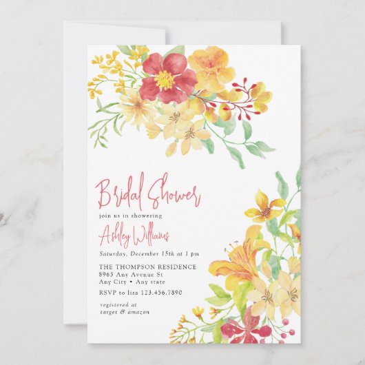 Elegant Bright Floral | Chic Brautparty Einladung (Vorderseite)