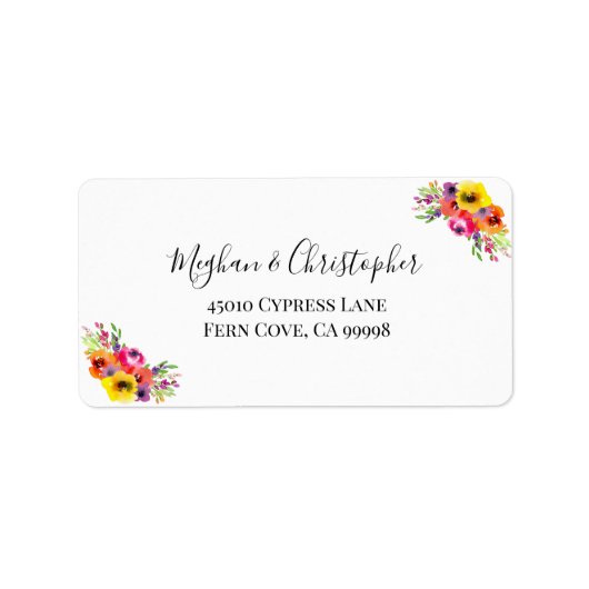 Elegant Bright Floral Wedding RSVP Rücksendeadress Adressaufkleber (Vorne)