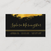 Elegant Bright Gold Metallic Foil Paint Stroke Visitenkarte (Rückseite)
