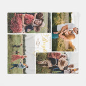 Elegant Bright Gold Weihnachten Vier FotoCollage Fleecedecke (Vorderseite (Horizontal))