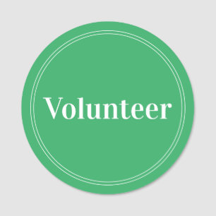 Elegant Bright Green Volunteer Magnetic Namensschild