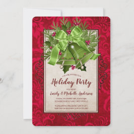 Elegant Bright Green Weihnachtsbrötlchen Feiertag Einladung