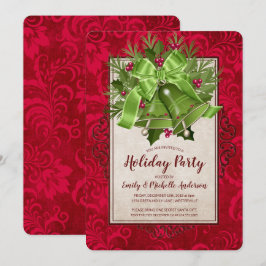 Elegant Bright Green Weihnachtsbrötlchen Feiertag Einladung