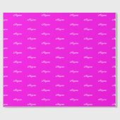 Elegant Bright Magenta benutzerdefinierter Skriptn Geschenkpapier (Flach)