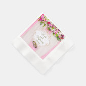 Elegant Bright Pink Floral Napkins Serviette (Ecke)