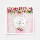 Elegant Bright Pink Floral Napkins Serviette (Vorderseite)