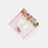 Elegant Bright Pink Floral Napkins Serviette (Ecke)