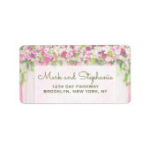 Elegant Bright Pink Floral Wedding-Adresse Adressaufkleber (Vorne)
