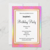 ELEGANT BRIGHT RAINBOW GOLD BIRTHDAY EINLADUNG (Vorderseite)