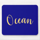 Elegant Bright Royal Blue Nautical "Ocean Script" Mousepad (Vorne)