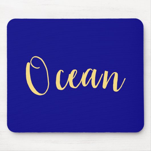 Elegant Bright Royal Blue Nautical "Ocean Script" Mousepad (Vorne)