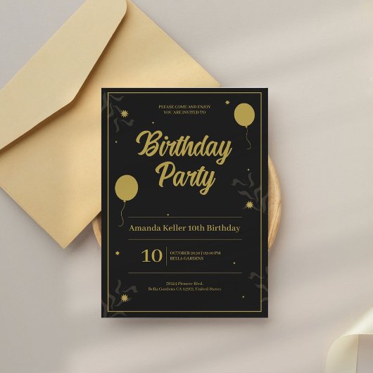 Elegant Brithday Einladung