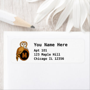 Elegant British Barn Owl Monogram