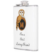 Elegant British Barn Owl Monogram Flachmann (Links)
