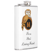Elegant British Barn Owl Monogram Flachmann (Rechts)
