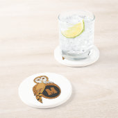 Elegant British Barn Owl Monogram Getränkeuntersetzer (Seite)