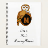 Elegant British Barn Owl Monogram Planer (Vorderseite)