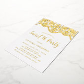 Elegant Brocade Lace Sweet 16 Party Folieneinladung (Gedreht)