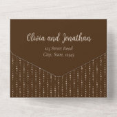 Elegant Bronz Verziert in einer Hochzeit All In One Einladung (Rückseite)