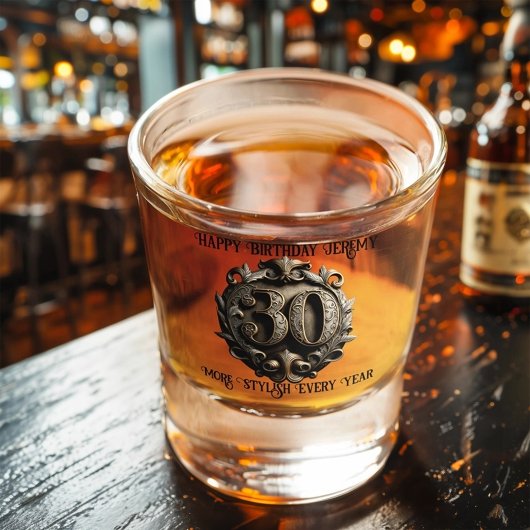 Elegant Bronze 30. Geburtstag Schnapsglas