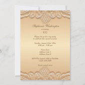 Elegant Bronze French Lace 100. Geburtstag Einladung (Rückseite)