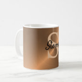 Elegant Bronze Metallic Monogram Name Kaffeetasse (Vorderseite Links)