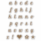 Elegant Bronze Script Letters Alphabet Initials Aufkleber (Vorderseite)