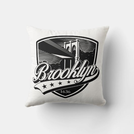 Elegant Brooklyn Shield und Swoosh Design Kissen (Rückseite)