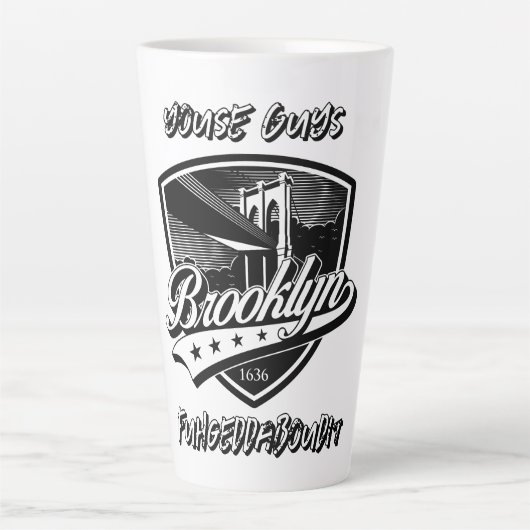Elegant Brooklyn Swoosh Logo Design Milchtasse (Vorderseite)